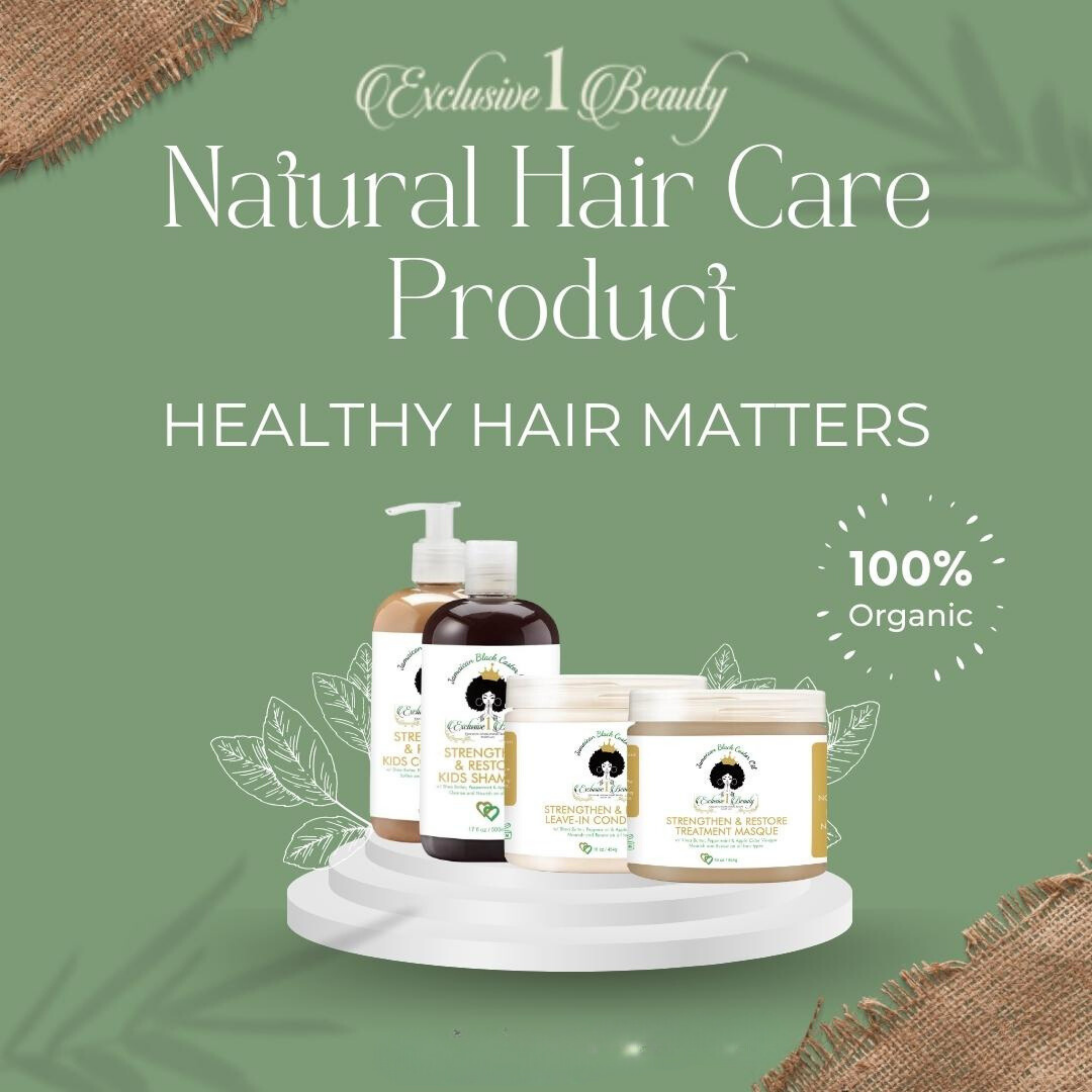 Jamaica black castor kids hair care kit. shea butter, peppermint & apple cider vinegar nourish and renew on all hair types.