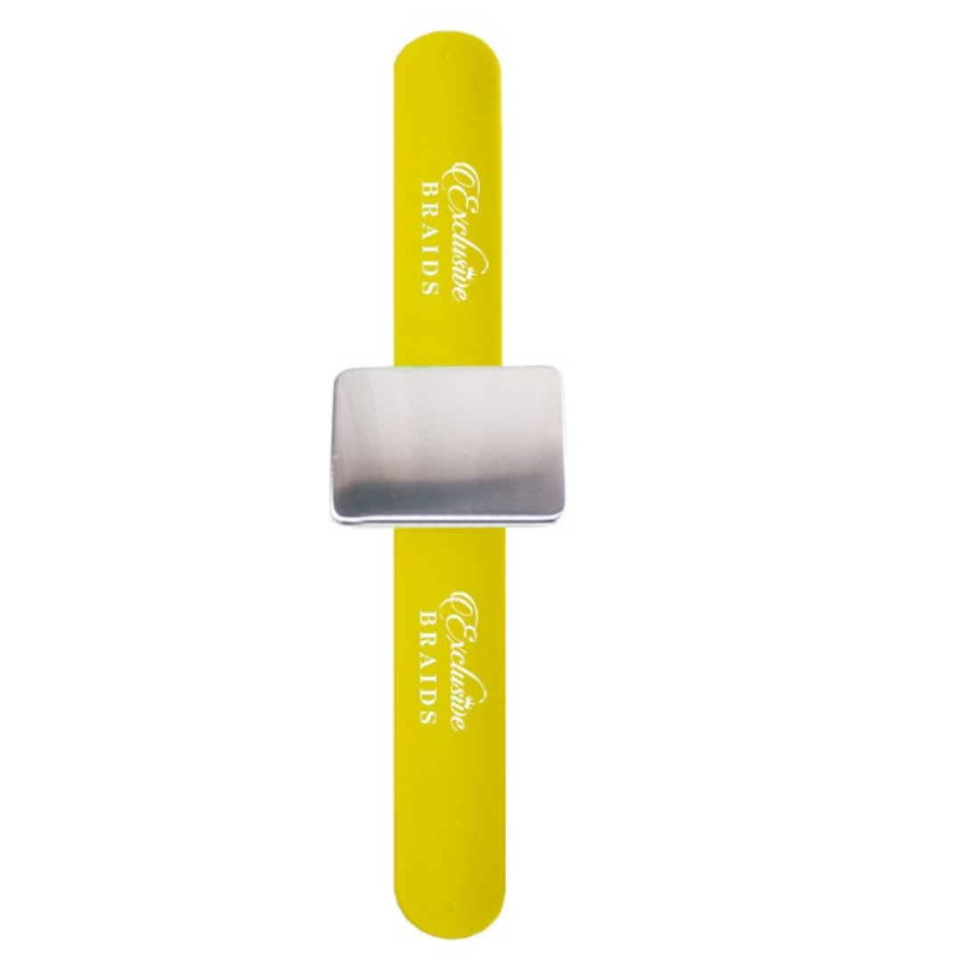 THE EXCLUSIVE BAND magnetic silicone wrist band used to hold product while braiding but also serves as a magnetic tool to hold hair pins, sewing needles, scissors and more. Perfect for hairdresser and barbers.