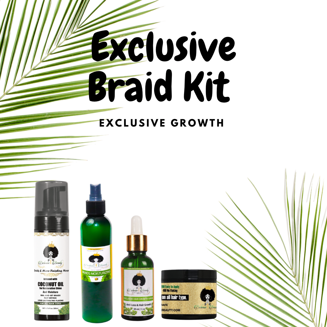 Exclusive Braid Nourishes hair strands Nourishes scalp to help reduce dandruff, itching and  Helps provide nutrients for scalp Helps alleviate dryness and dull look and feel Helps keep hair smelling fantastic kit.